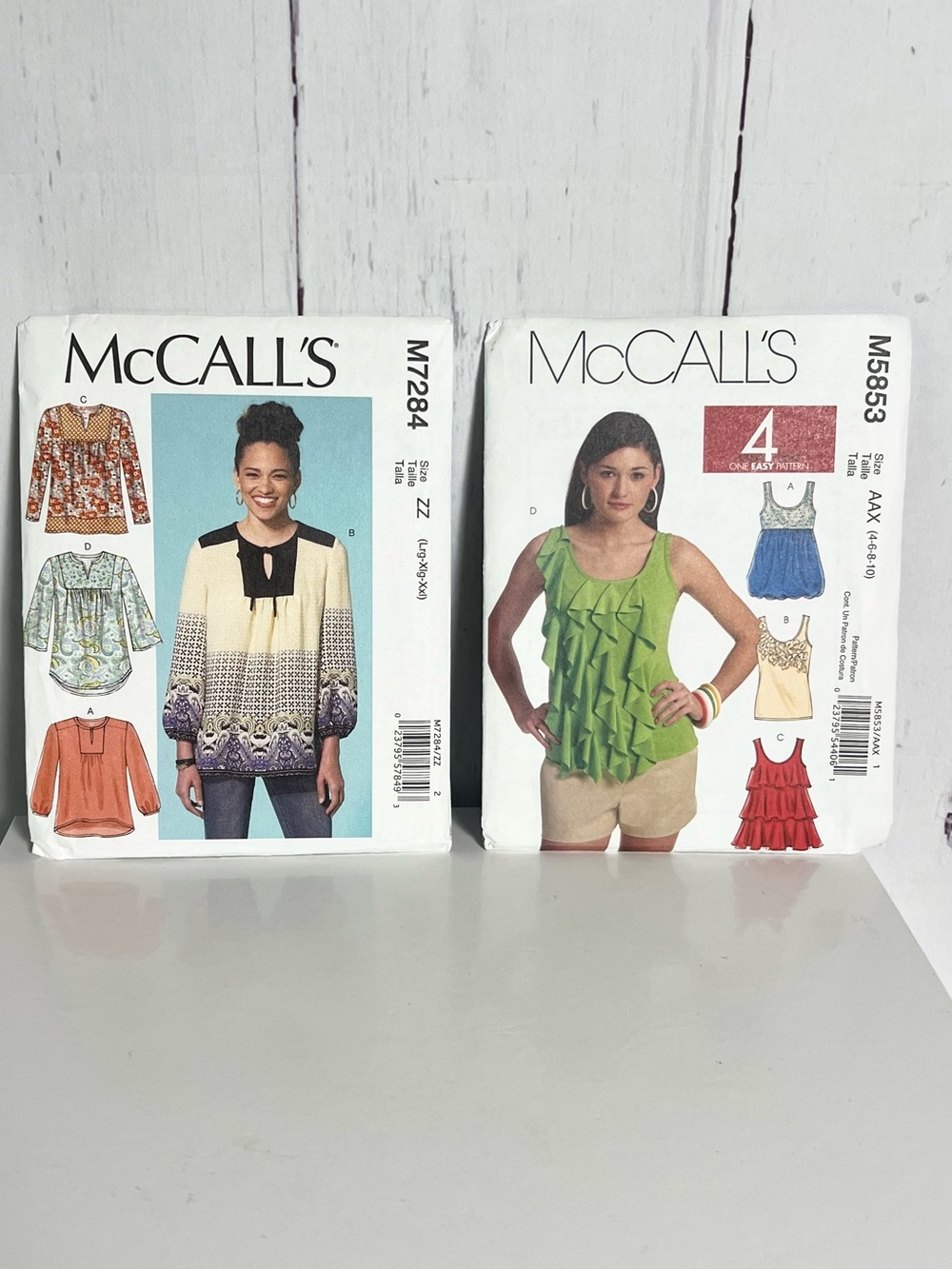 McCall’s Sewing Pattern Bundle M5853 M7284 Women’s Tops Tank Blouse Uncut New